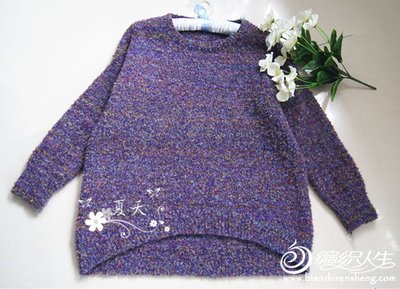 圈圈線女士棒針休閑寬松不規則下擺套頭毛衣 溫暖隨性的針織藝術